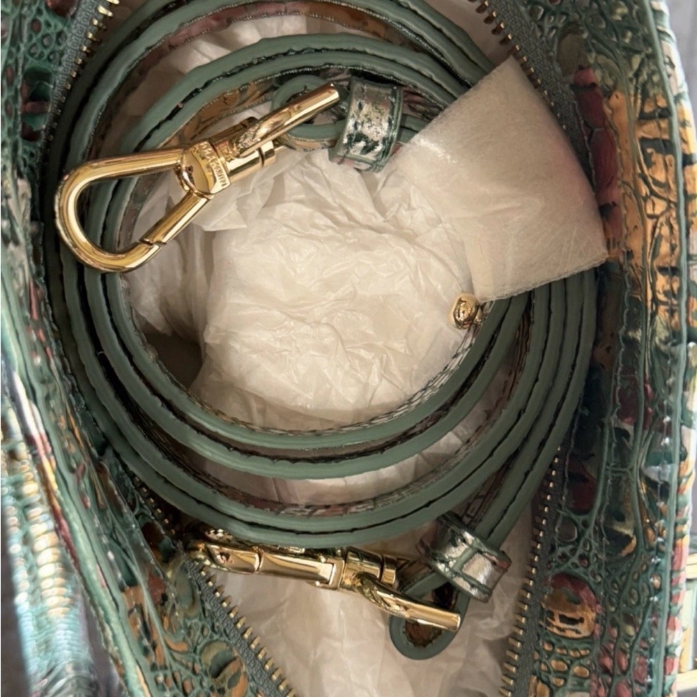 NWT Brahmin SOULFUL Cami Green copper metallic iridescent - Picture 13 of 15